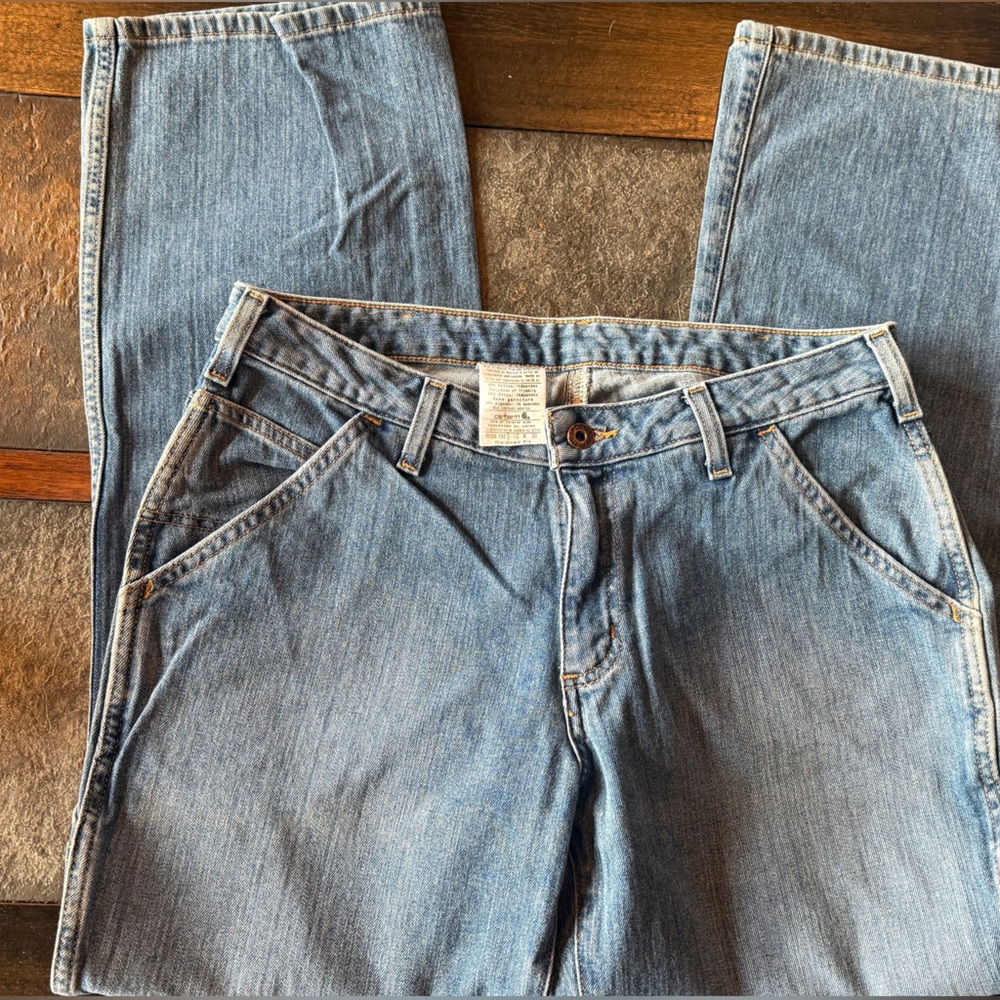 Carhartt Women's Boot Cut Jeans - Blue - Picture 2 of 8